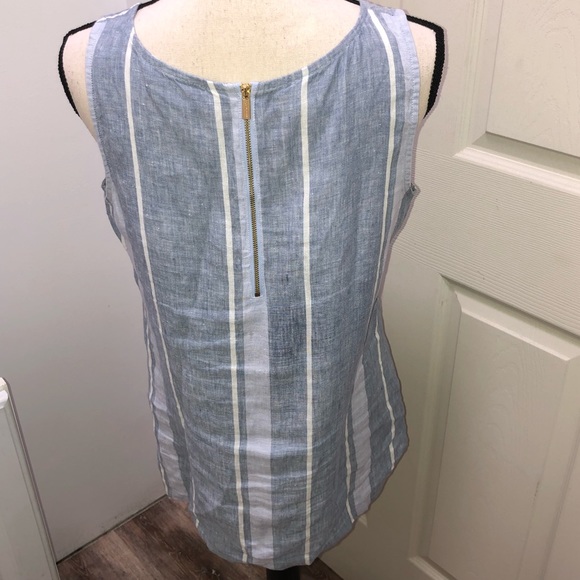 Ellen Tracy linen sleeveless striped blouse Size S - Picture 5 of 6